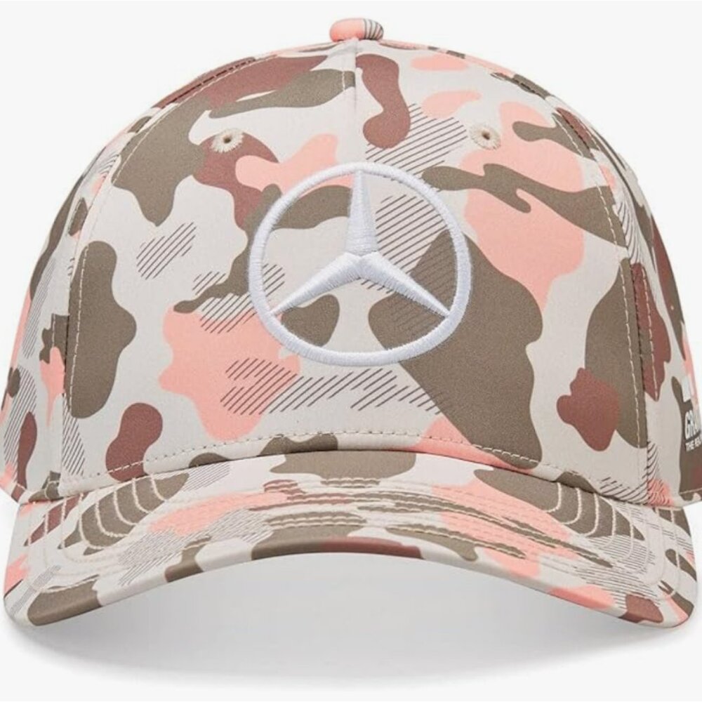 AMG Petronas F1 Racing Pink and Gray Camo Baseball Cap. Factory 2nd. - Picture 2 of 9